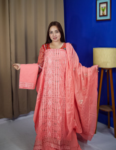 Super Cotton - AC Cotton - Embroidery Fabric Printed Three Piece