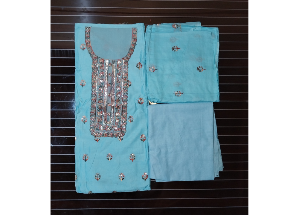 Super Cotton - AC Cotton - Embroidery Fabric Printed Three Piece