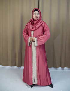 Black Koti Borka with Embroidery & Stone Work