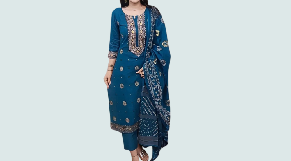 Exclusive Cotton Unstitched Skin Print High Quality Three Piece For Women - Dress For Girls- Three Piece Dress